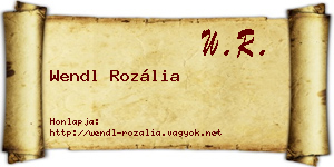 Wendl Rozália névjegykártya